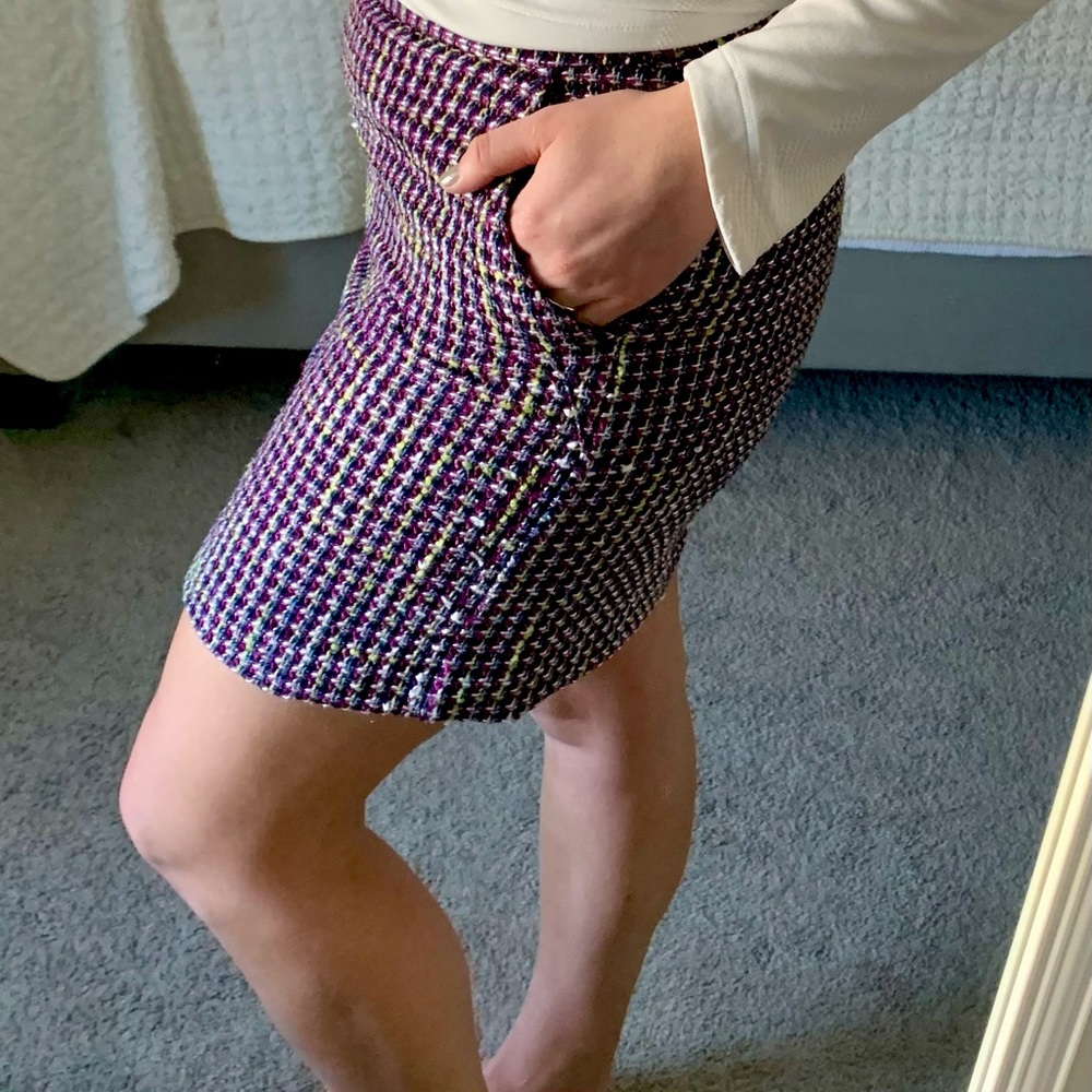 LOFT tweed pencil skirt, pockets